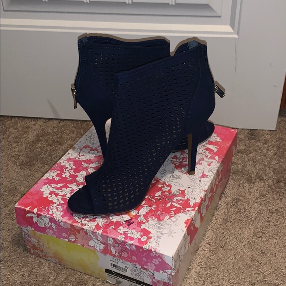 Peep toe booties